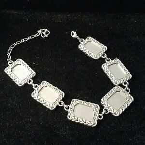 Silver Photo Charm Bracelet 11"